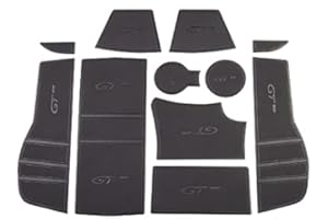 SMABEE Car Leather Gate Slot Mat Fit for Peugeot 2008 e-2008 GT 2019-2022 Centre Console Armrest Door Slot Car Accessories Armrest Center Consoles Interior Decoration 11pcs (BLACK)