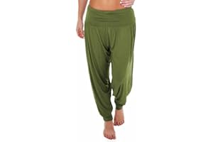 R&N FASHIONS - Ladies Harem Trousers - Women's Full-Length Stretch Casual Pants – High Waist – Casual Wear – Perfect for Yoga, Lounge, Work Out Sweatpants