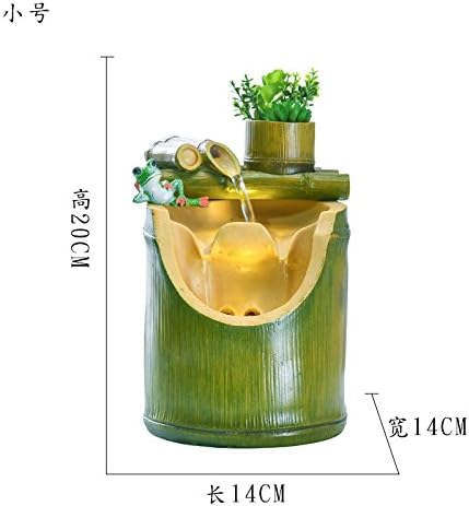Bamboo office feng shui lucky round the living room decoration rockery water fountain humidifier,Trumpet (14*14*20CM)
