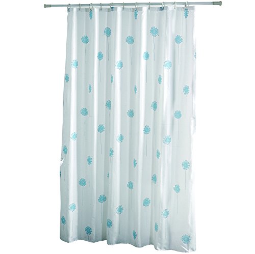 MSV 140110 Duschvorhang Polyester + Kunststoff 180 x 200 x 0,1 cm – 12 Ringen