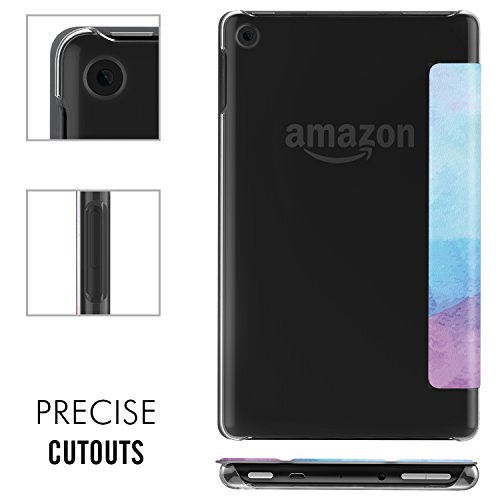 MoKo Hülle für All-New Amazon Fire HD 8 Tablet (7th Generation – 2017 Modell) – Ultra Slim Lightweight Smart Cover mit Durchschaubar Rückseite Schutzhülle für das neue Fire HD 8, Aquarell - 5