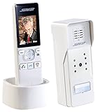 Türsprechanlage mit Videoübertragung per Funk • Infrarot-Nachtsicht mit 6 Infrarot LEDs, Dämmerungssensor • Empfänger mit LCDBildschirm mit 6,1 cm/2,4