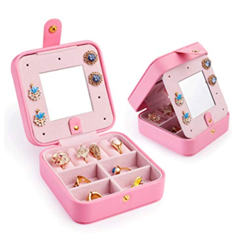 Preisvergleich Produktbild SALLYSKY Tragbare Schmuckschatulle Kleine Mini Nette Einfache Prinzessin Reise Kleine Kleine Schmuck Aufbewahrungsbox 12 * 12 * 5,5 cm, B