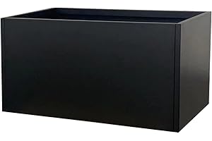 ‎GZLVSOW GZLVSOW Garten Pflanzkübel Schwarz Matt Pflanzkübel aus verzinktem Metall schwarz pulverbeschichtet Pflanzkübel für Innen und Außen, Gewerbe und Wohn (L40.8*W81.2*D40.8)