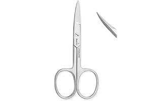 UNI TOOLS Cuticle Nail Scissors Nail Scissors 9cm, Straight or Curved Blades, for Beauty Scissors, for Manicure Pedicure, Eyebrows, Nose, Hair Trimming, Thick Toenails (Curved)