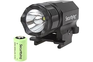 SecurityIng® P05 600 Lumens LED taktisk pistolficklampa med 3,0 V 800 mA CR2 batteri