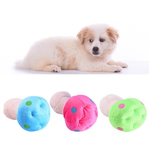 Dog-Plush-Sound-Toy-Puppy-Chew-Toy-Colorful-Plush-Mushroom-Pet-Dog-Bite-Toys-Teether-Squeaker-Squeaky-by-Peckexp-Green