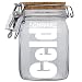 Produktbild Schwarzgeld XXL-Spardose mit Vorhängeschloss in Weiss/Geld-Geschenk mit Sparschlitz Korkdeckel Transparent