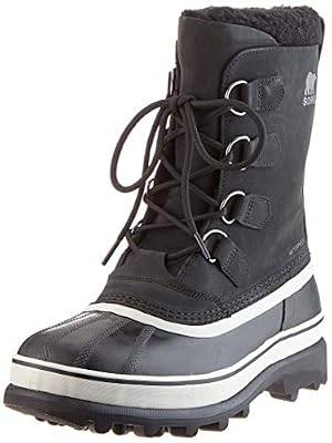 Sorel Bottes d'Hiver pour Hommes, Caribou, Noir (Black/Dark Stone), Taille : 42