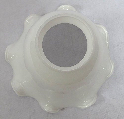 Jugendstil Lampenschirm mit milchig weißem Unterfang, Lampenglas Weiß - 3