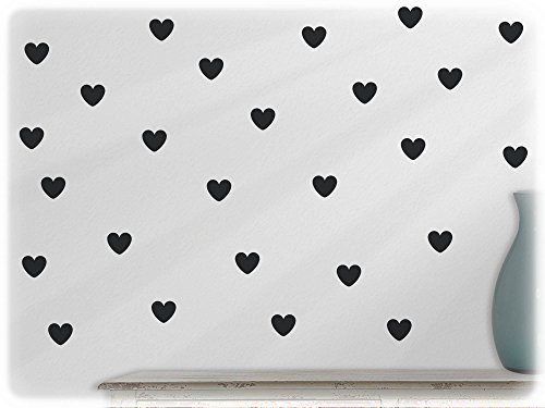 Preisvergleich Produktbild wandfabrik - Wandtattoo - 60 praktische Herzen in schwarz