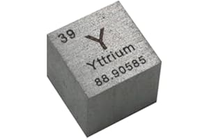GOONSDS Element Cube Yttrium Metal 10mm/0.39Inch Engraved Periodic Table Y ≥ 99.9% Specimen for Laboratory and Collect Decorate