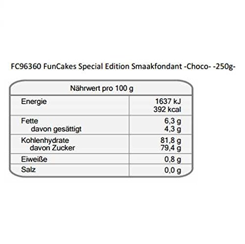 Geschmacksfondant, Rollfondant braun mit Schoko Geschmack 250g, FunCakes - 2