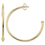 Thomas Sabo Damen-Ohrringe Creolen Karma Beads 925 Sterling Silber 750 gelbgold vergoldet Höhe 3.9 cm CR591-413-12