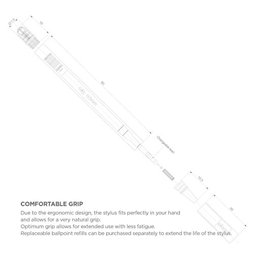 elago Stylus Ball for iPhone 3GS/4/4S, iPad and Galaxy -World First Replaceable Tip (Extra Rubber Tip included) – Black - 3