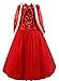 Produktbild Kosplay Mädchen Prinzessin Kostüm Eiskönigin Kleid für Mädchen Schmetterling Karneval Verkleidung Party Cosplay Faschingskostüm Festkleid Weinachten Halloween Fest Kleid, Rot, Gr. 110