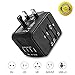 Produktbild UNIDAPT Universal Reiseadapter Reisestecker mit 4X USB - Schnelle 2,4 A | Weltweit in 160 Ländern nutzbar - Ladegerät, Wechselstrom Steckdosenadapter - All in One für USA, England, EU, AUS & Asien