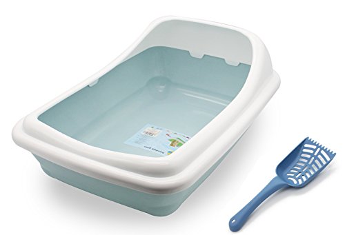 BPS Arenero Sanitaria Bandeja Arena para Gatos Aseo Mascotas Extraíble Bandeja Higiénica con Pala 2 Modelos y 2 Tamaños M/L para Elegir Color se envia al Azar (L:57 * 40 * 21cm) BPS-5427