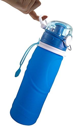 Kuke Foldable Leak Proof Collapsible Silicone Water Bottle for Sports and Outdoors and Daily Use,100% BPA Free and FDA Approved,750 ML