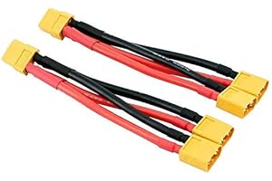 ICQUANZX XT60 Cable de conector de batería paralelo Divisor doble de extensión en Y, XT60 Cable de conector de batería paralelo para RC Multicopter Quadcopter