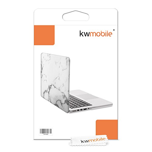kwmobile Hardcase Laptop Hülle für Apple MacBook Pro Retina 13″ (ab Ende 2012) – Marmor Design Weiß Schwarz dünne gummierte Schutzhülle Cover Case Tasche - 7