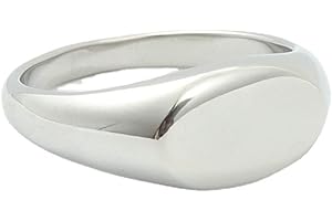 BCughia Ringe Männer Edelstahl, Herren Ring Kleiner Finger Oval Engagement Ringe Geschenke für Herren
