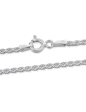 Amberta 925 Sterlingsilber Damen-Halskette - Kordelkette - 1.5 mm Breite - Verschiedene Längen: 40 45 50 55 60