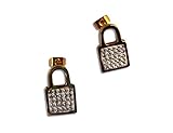Original Enez Edelstahl Ohrringe Ohrstecker 18 Karat Vergoldet Ø 16mm A117 + Geschenkbeutel