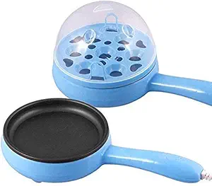 Akiba store Multifunctional 2 in 1 Electric Egg Boiling Steamer Egg Frying Pan Egg Boiler Electric Automatic off with Egg Boiler Machine Non-Stick Electric Egg Frying Pan (Multi)