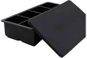 FARBRICH Large Ice Cube Moulds with Lid, Silicone Giant Ice Cube Maker Tray, Makes 8 Big 2-inch Ice Cubes, Less Dilution, Odorless, BPA Free, Easy Remove, Whisky Ice Cubes Mold for Freezer Home Party Drinks