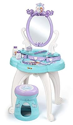 Smoby - 320224 - La Reine des Neiges - Coiffeuse 2 en 1 + Tabouret - 10 Accessoires