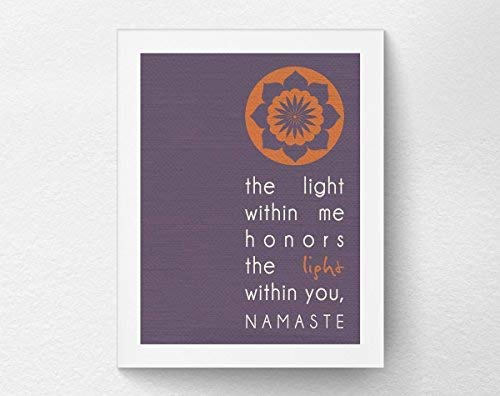 cwb2jcwb2jcwb2j Yoga Namaste Wall Art Print Poster Decor Yoga Studio Decor Inspirational Quote 20X25cm