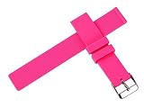 FERZA Home 18 Mm Bonbonfarben Edelstahl Dornschließe Weichgummi Uhrenarmband Wasserdicht Sport (Color : Rose, Size : 18MM)