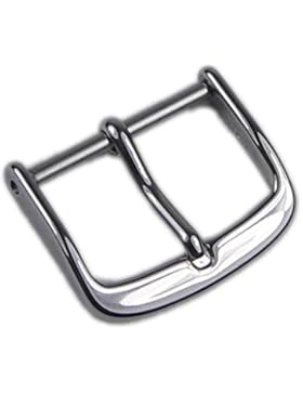 Minott Standard Ersatzschliesse Dornschliesse Edelstahl Silbern für Lederarmbänder, Stegbreite:14mm