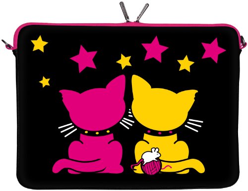Kitty to Go LS144-17 Love Dreams Designer Schutzhülle für Laptops und Notebooks mit einer Bildschirmdiagonale von 43,9 cm (17,3 Zoll) pink-schwarz - 2