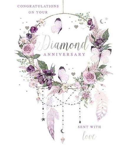 Years Wedding To My Wife Diamond Wedding - Tarjeta De 60 Aniversario (hecha Card Factory 60th Wedding