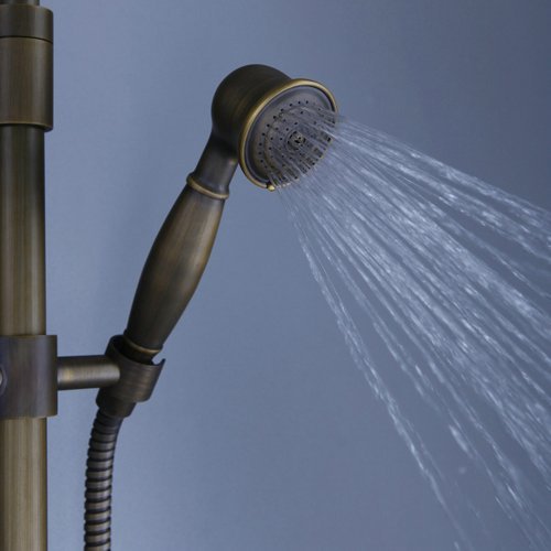 Hiendure® Durchmesser 8 Zoll Runde Einbauduschköpfe Messing Bad Regendusche Kopf + Brausearm Wandarm Dusche - 4