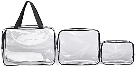 3pcs Clear PVC Cosmetic Bags for Toiletries Makeup Wash Bag Travel Set