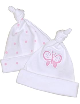 BabyPrem Baby Frühchen Kleidung Packung mit 2 Mützen aus Baumwolle Mädchen 32 - 50cm