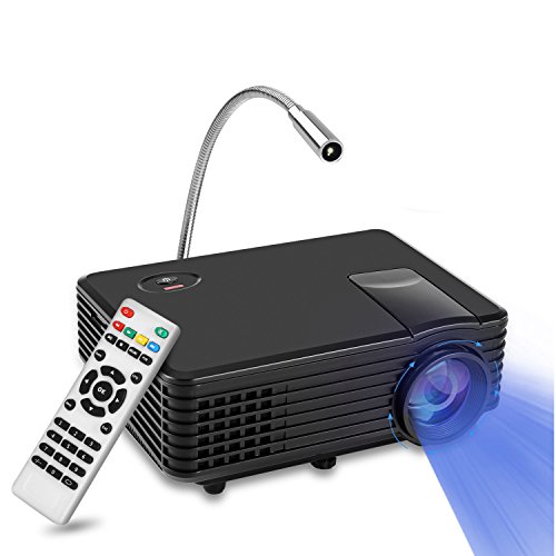 Mini Proyector LED, Yokkao&reg; Videoproyector Port&aacute;til LED LCD a todo color con 800 L&uacute;menes, Proyector multimedia port&aacute;til Home Cinema soporta TV / HDMI / USB / VGA + Lamparita LED de regalo (Color negro)