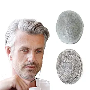 Super Natural Mens Hair Piece 100% Human Hair Undetectable Mens Toupee Hair Systems Ultra Thin Skin V Looped Hair #1B80