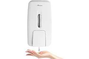 PLUSSEN Dispenser da Muro Manuale Sapone 800ml Grande Capacità per Cucina Bagno Ristoranti Hotel Ospedali dispenser manuale di gel disinfettante per le mani (9088-Bianco)