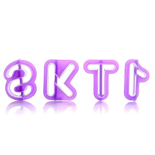 Thsinde 40 Ausstechformen Auswerfer Stempel Alphabet Zahlen Zeichensetzung Buchstaben Tortendeko Kuchen dekorations set Backen (40 Pcs Fondant Ausstecher) - 4
