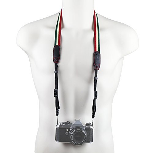 LYNCA Sangle d   paule   Ceinture de cou   Bandouli  re en nylon PU antid  rapante pour SLR DSLR appareil photo Nikon Canon Pentax Sony