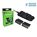 Produktbild ThreeCat Dual Ladestation für Xbox one Controller, inkl. 2 600mAh Zusatzakkus Xbox One / Xbox One S / Xbox One X Controller Ladegerät Dock Kit (Schwarz 2)