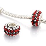 Andante-Stones Original Massiv 925 Sterling Silber Kristall Bead 'Smokin red' Element Kugel für European Beads + Organzasäckchen