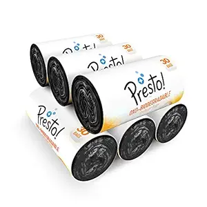 Amazon Brand - Presto! Oxo-Biodegradable Garbage Bags, Small - 30 bags/roll (Pack of 6)