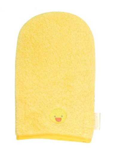 100% Cotton Wash Glove Hand Mitten Flannel -- Yellow -- 0 m+