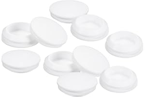 QUARKZMAN 10pcs Tapones para Agujero, Tapón de Silicona para 25-27mm Agujero Tapa Redonda de Goma con Cierre a Presión Impermeable Antipolvo para Botella Tubo Mueble Orificio, Blanco