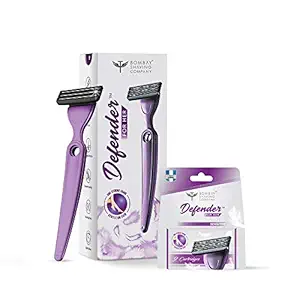 Bombay Shaving Company Defender For Her Womens Razor & Pack of 2 Sensitive Cartridges Combo